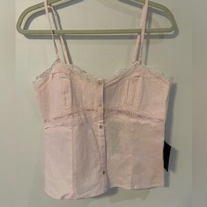 Lulus Pink Lace Trim top